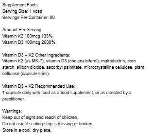 Cytoplan - Vitamin D3 + K2 - 60 vcaps - LaVida Prana