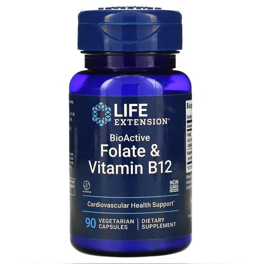 Life Extension - BioActive Folate & Vitamin B12 - 90 vcaps - LaVida Prana