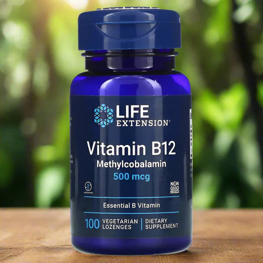 Life Extension - Vitamin B12 Methylcobalamin, 500mcg - 100 vegetarian lozenges - LaVida Prana