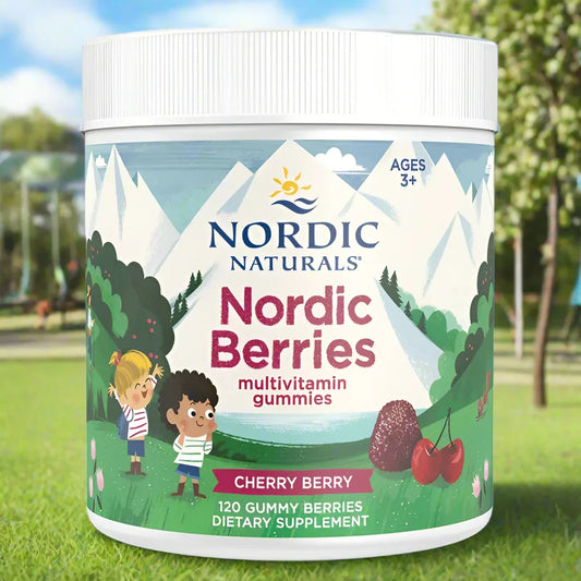 Nordic Naturals - Nordic Berries Multivitamin, Cherry Berry - 120 gummy berries - LaVida Prana