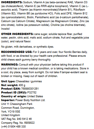 Nordic Naturals - Nordic Berries Multivitamin, Cherry Berry - 120 gummy berries - LaVida Prana