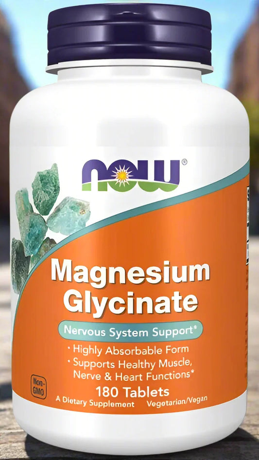 NOW - Magnesium Glycinate - 180 tabs - LaVida Prana