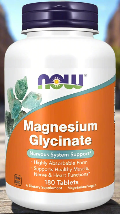 NOW - Magnesium Glycinate - 180 tabs - LaVida Prana